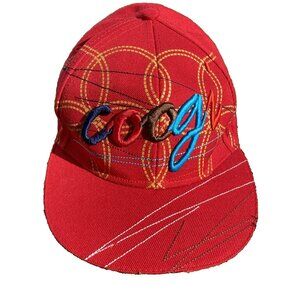 COOGI‎ Mens Fitted Baseball Hat Cap Size 7 3/4 Red Embroidered